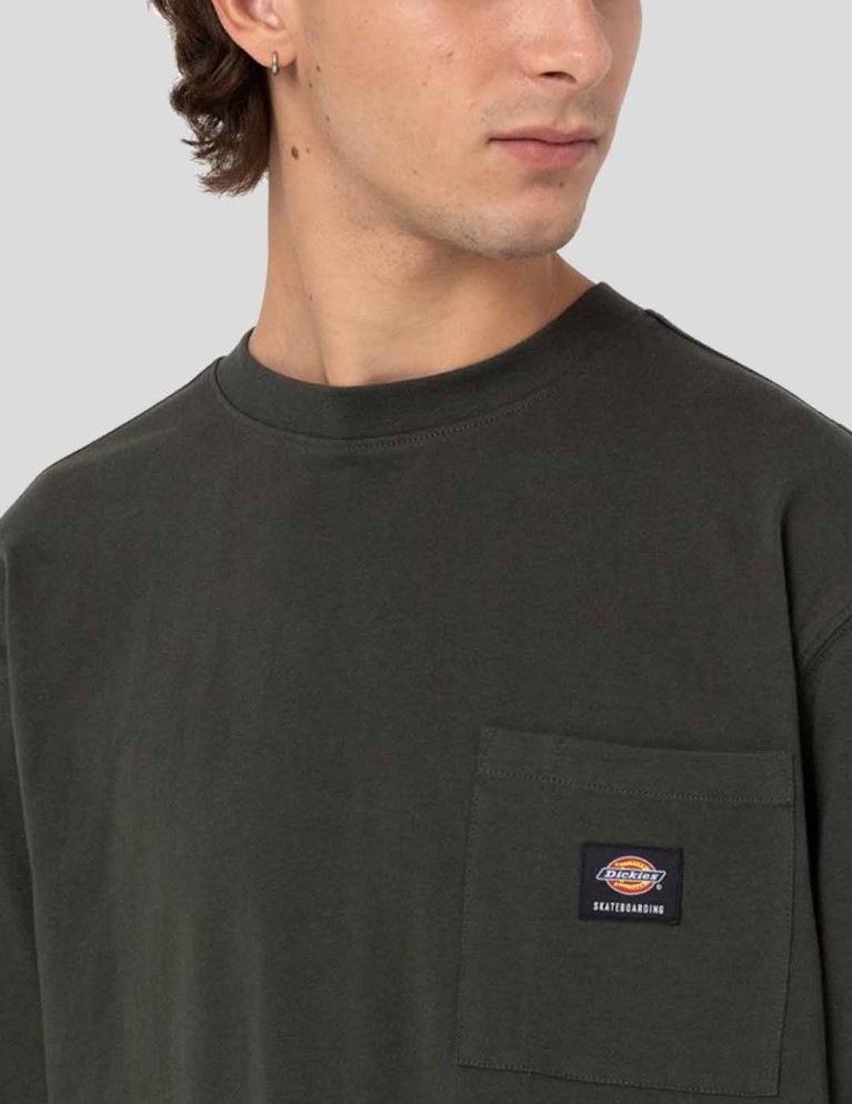T-shirt DICKIES mount vista ls tee green olive